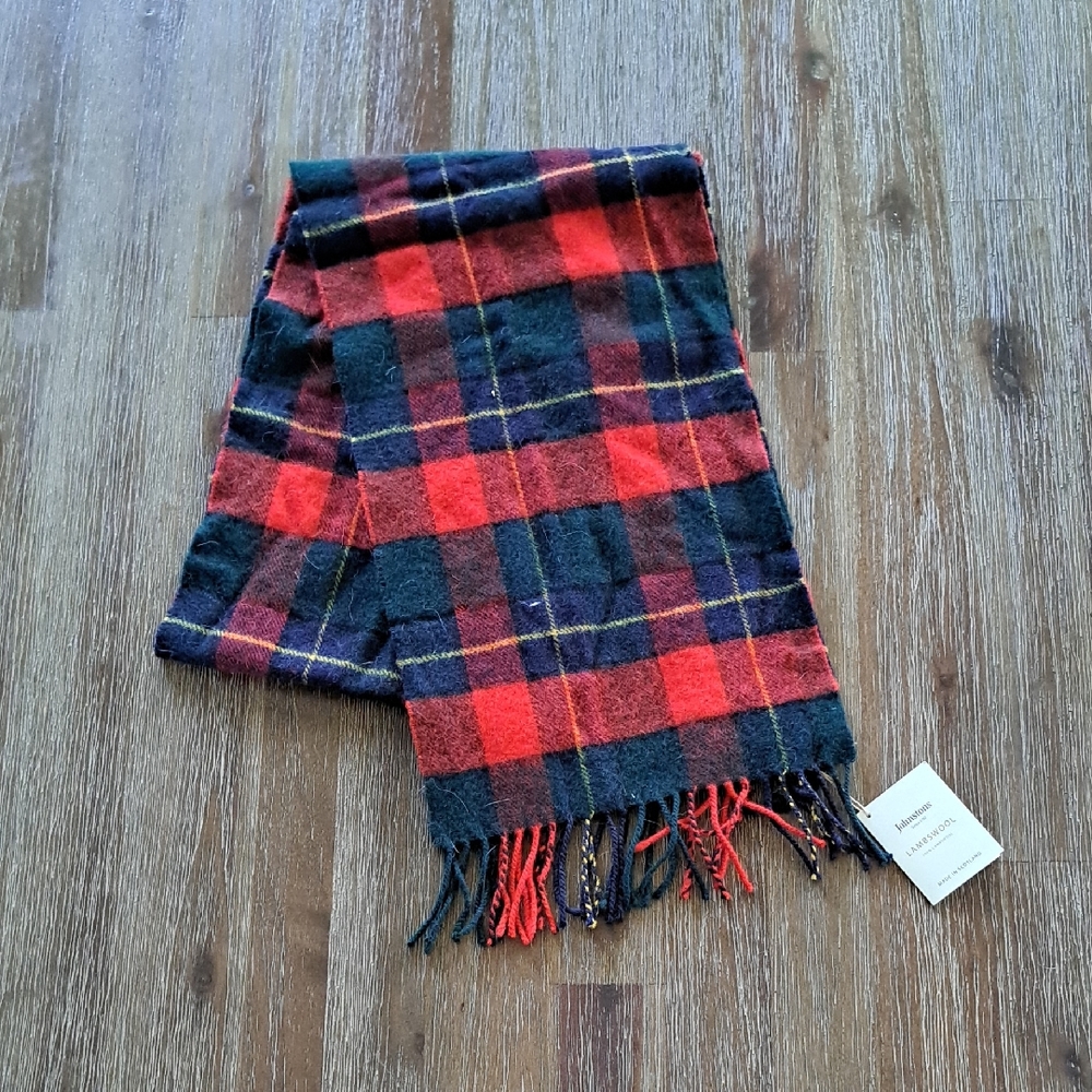 Johnstons 100% Lambswool Tartan Plaid Scarf